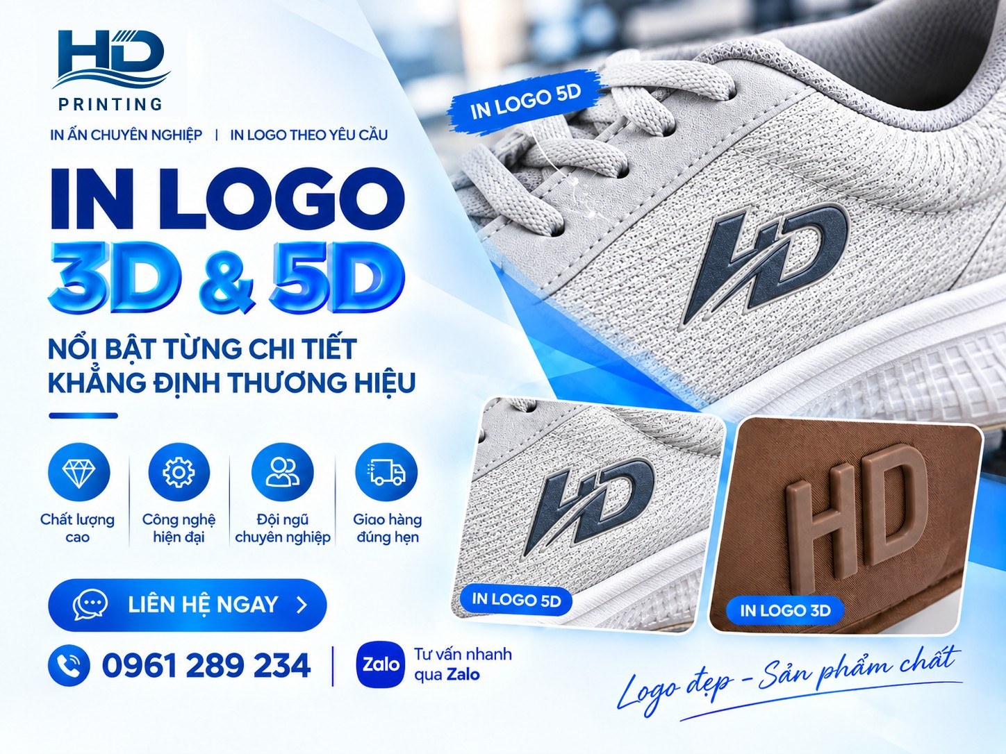 In Logo Nổi 3D vs 5D: So Sánh Trực Quan Và Ứng Dụng Thực Tế